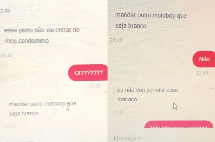 Motoboy sofre racismo por moradora de condomínio em Goiânia (GO).